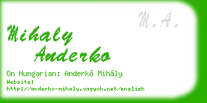 mihaly anderko business card